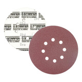 Kit 100 Disco De Lixa Velcro Vermelho 150mm Grão 80/100