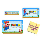 Kit 100 Etiquetas Escolares Personalizadas - Mario Bros I