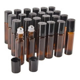 Kit 100 Frascos Vidro Rollon 3ml Ambar Tampa Preta Perfume