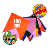 Kit 100 Metros Bandeira Bandeirinha Festa Junina De Plastico
