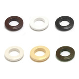 Kit 100 Pares De Ilhós De Cortina Branco Redondo Varão 19mm