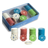 Kit 100 Peças Fichas De Poker C/ Numeração 25x 5 10 20 50