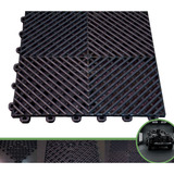 Kit 100 Peças Piso Modular Automotivo 9m² - Preto 30x30cm