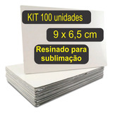 Kit 100 Plaquinhas 9x6,5 Cm Mdf Resinado Sublimação