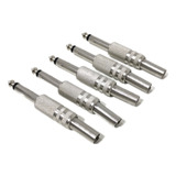 Kit 100 Plug P10 Mono Metalico Guitarra Violão Baixo