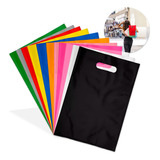 Kit 100 Un Sacolas Plásticas Boca Palhaço 30x40 Alça Vazada