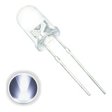 Kit 100 Unidades - Led 5mm Alto Brilho Branco Frio Arduino