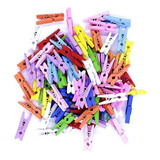 Kit 100 Unidades Mini Pregadores 2,5 Cm Coloridos Sortidos