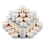 Kit 100 Velas Decorativa Réchaud Branca Suporte Alumínio 3,5