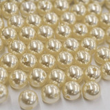 Kit 1000 Pérolas Abs 10mm Cor Creme Ou Branca Furo Passante