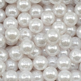 Kit 1000 Pérolas Abs 10mm Cor Creme Ou Branca Furo Passante