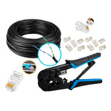 Kit 100m Cabo Rede Cat5 +