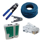 Kit 100m Cabo Rede + Testador + Alicate + 50 Rj45 +decapador