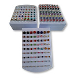 Kit 108 Pares Brincos Pequenos 03 Cartelas Diferentes Cada