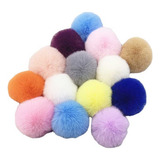Kit 10pçs Pompom Pelúcia 40 Mm C/linha Para Artesanato