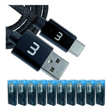 Kit 10un Cabo Carregador Celular Usb / Tipo C - Ultra Rápido