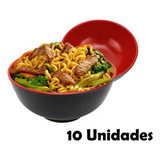Kit 10un Tigela Oriental Em Melamina Para Caldos/sopa 17x8cm