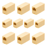 Kit 10x Adaptador Emenda Rj45 Cabo Rede Cat5e Conector Fêmea