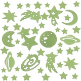 Kit 112 Pçs Planetas, Estrelas Fluorescentes Brilha Escuro