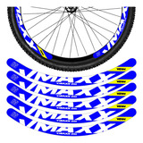 Kit 12 Adesivos Bike Roda Aro 26 29 Freio A Disco Vmaxx Azul