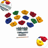 Kit 12 Agarras Parede Escalada Infantil P/ 2m2 Para Madeira