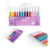 Kit 12 Agulhas Croche Cabo Emborrachado Promoçao