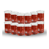 Kit 12 Becker De Vidro Forma Baixa Graduado 250ml Bequer