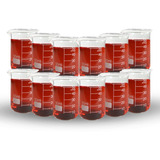 Kit 12 Becker De Vidro Forma Baixa Graduado 50ml Bequer