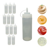 Kit 12 Bisnaga Profissional Cozinha 350 Ml Flex Molhos Mel