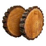 Kit 12 Bolachas D Tronco De Árvore Com Casca Para Decoração 