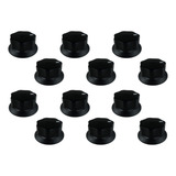Kit 12 Botão Preto De Plástico Meia Lua Chapa Chapeira