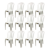 Kit 12 Cadeiras Plástica Branca Bistrô