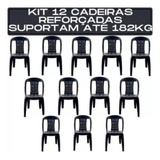Kit 12 Cadeiras Plástica Preta Bistrô