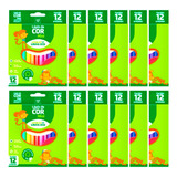 Kit 12 Caixas Lápis De Cor 12 Cores Mini Leo&leco Atacado