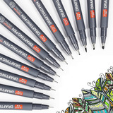 Kit 12 Caneta Nanquim Profissional Brush Letter Desenho
