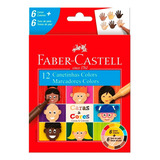 Kit 12 Canetinhas 6 Coloridas E 6 Tons De Pele Faber Castell