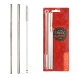 Kit 12 Canudo De Inox Ecológico Com 3 Escova Para Limpeza