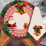 Kit 12 Capas Sousplat + 12 Guardanapos Supla Natal Atacado