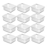 Kit 12 Cesto Organizador Multiuso Transparente Pequeno 16x12