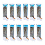 Kit 12 Comedouro Automático 120 Ml - Malha Fina - Pássaros