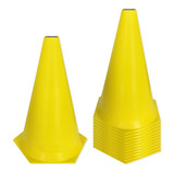 Kit 12 Cones Marcao Muvin 24cm Treino Funcional Agilidade Cor Amarelo
