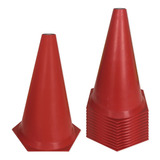 Kit 12 Cones Marcação Muvin 24cm Treino Funcional Agilidade Cor Vermelho