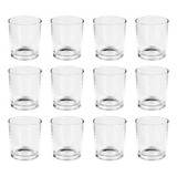 Kit 12 Copos Cristal Vidro Suco Água Casa Resistente 265ml