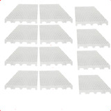 Kit 12 Estrado Piso Pallet Plástico Resistente 25x50 Branco