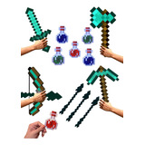Kit 12 Ferramentas Pixel Espada Picareta Arco Fechas Poções