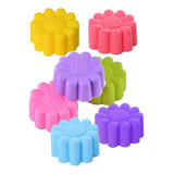 Kit 12 Formas De Silicone Cupcake Girassol Bolo Forno