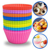 Kit 12 Formas Silicone Mini Cupcake Bolo Muffin Assadeira