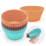 Kit 12 Formas Silicone Mini Cupcake Bolo Muffin Assadeira