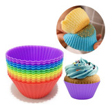 Kit 12 Forminhas Silicone Mini Cupcake Bolo Muffin