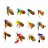 Kit 12 Iscas Artificiais Mosca Pesca Fly Tilapia Truta Bass